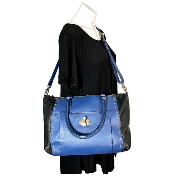 OH by Joy Gryson Handbags - OH by Joy Gryson Black & Blue Color Block Leather Purse